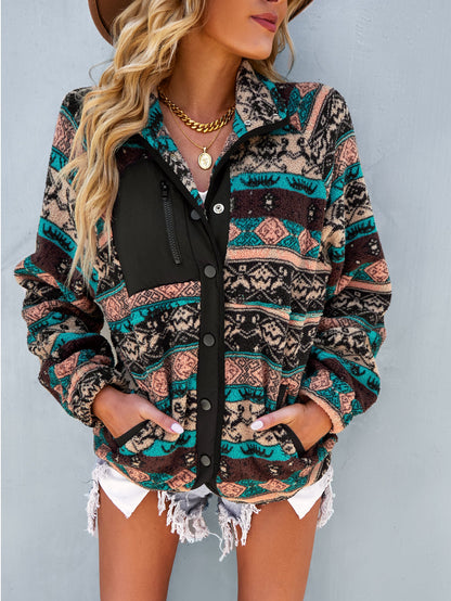 YESFASHION Christmas Coats Furry Temperament Warm Jacket