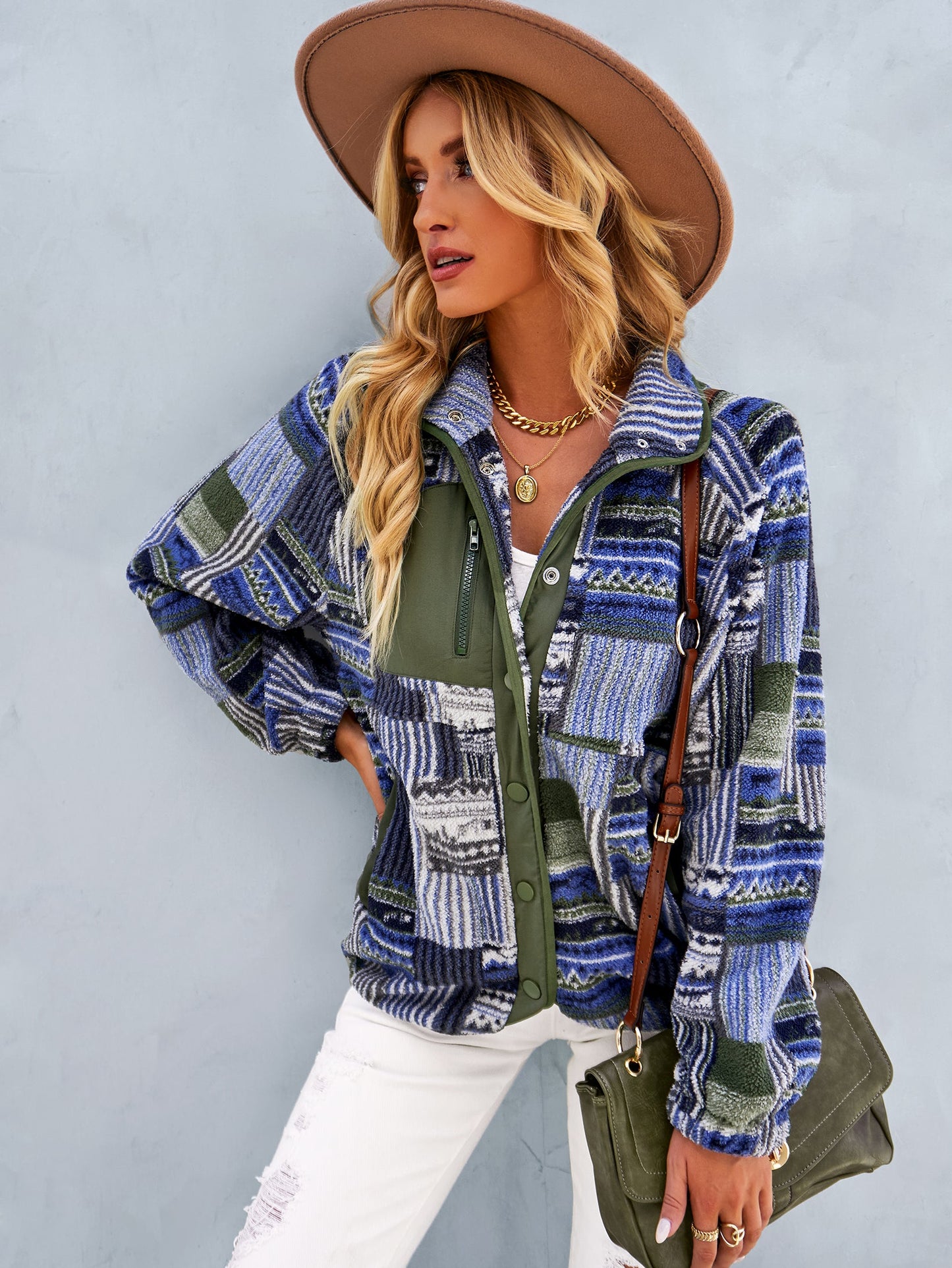 YESFASHION Christmas Coats Furry Temperament Warm Jacket