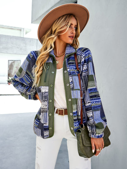 YESFASHION Christmas Coats Furry Temperament Warm Jacket