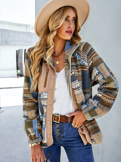 YESFASHION Christmas Coats Furry Temperament Warm Jacket