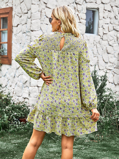 YESFASHION Women Clothing 2023 Spring And Autumn Floral Dress