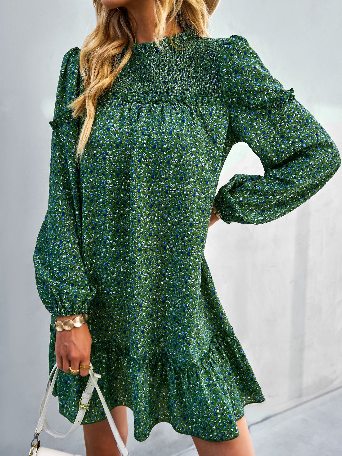 YESFASHION Women Clothing 2023 Spring And Autumn Floral Dress