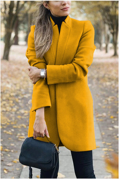 YESFASHION Long Sleeve Jacket Women Plush Cardigan Coats