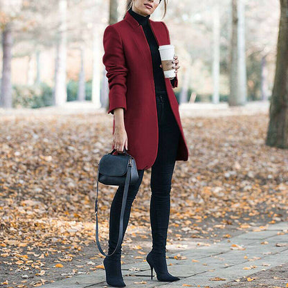 YESFASHION Long Sleeve Jacket Women Plush Cardigan Coats