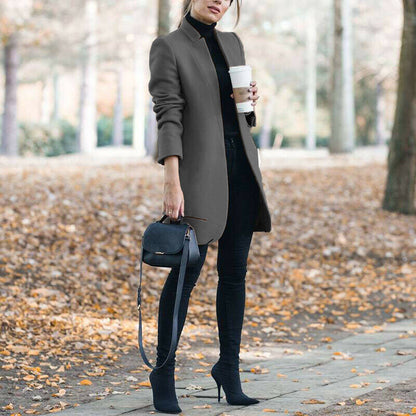 YESFASHION Long Sleeve Jacket Women Plush Cardigan Coats
