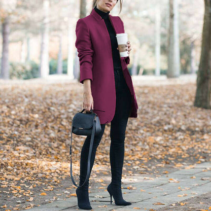 YESFASHION Long Sleeve Jacket Women Plush Cardigan Coats