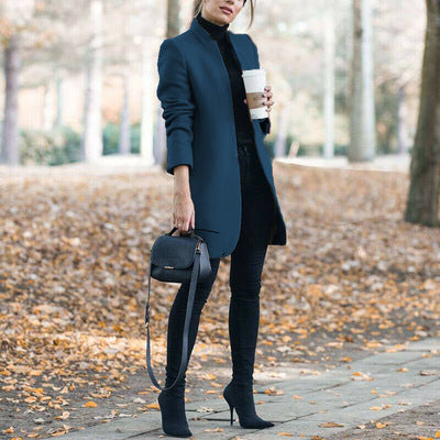 YESFASHION Long Sleeve Jacket Women Plush Cardigan Coats