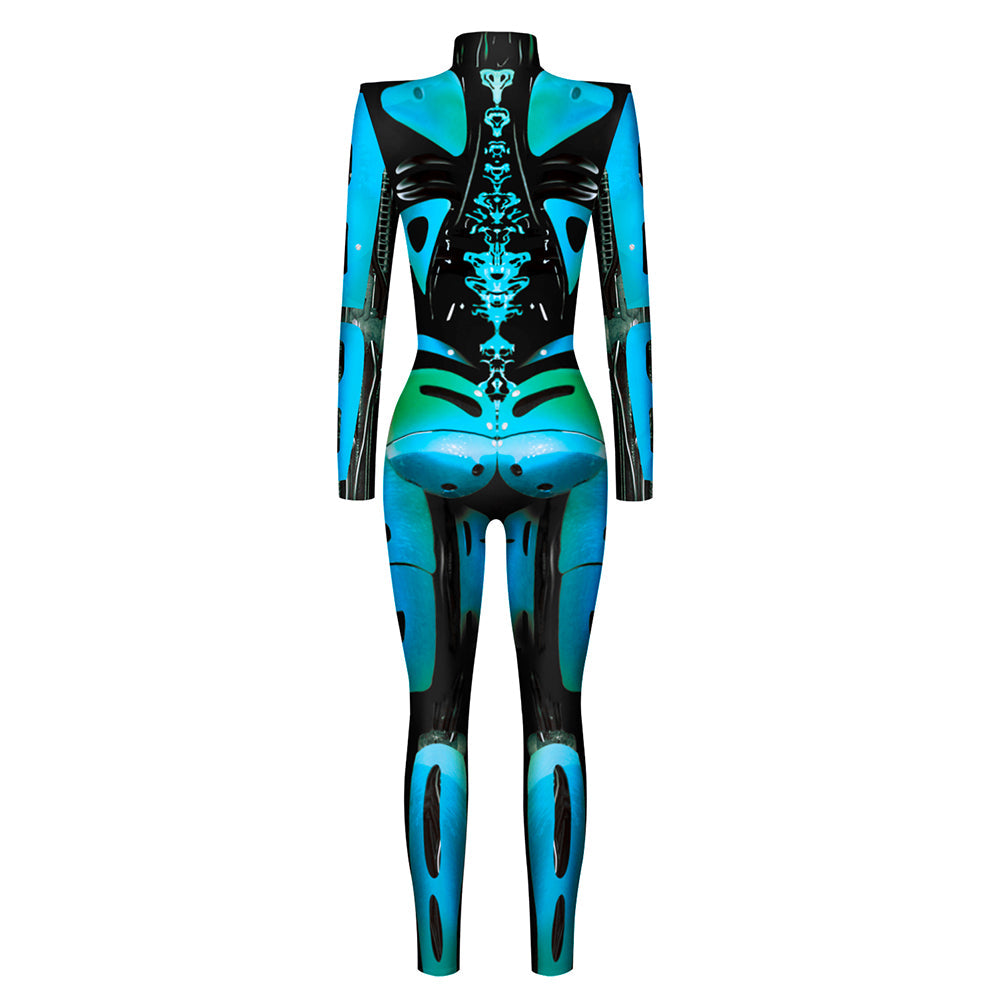 Halloween Armor Digital Printing Cosplay Clothing Women Autumn Cosplay Jumpsuit