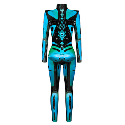 Halloween Armor Digital Printing Cosplay Clothing Women Autumn Cosplay Jumpsuit
