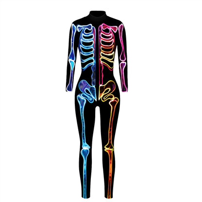 YESFASHION Halloween Digital Print Cos Cosplayer Jumpsuit