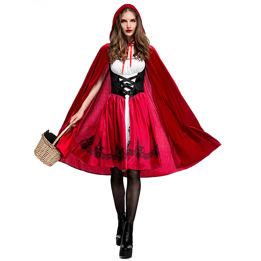 YESFASHION Halloween Little Red Riding Hood Costume Adult Cosplay
