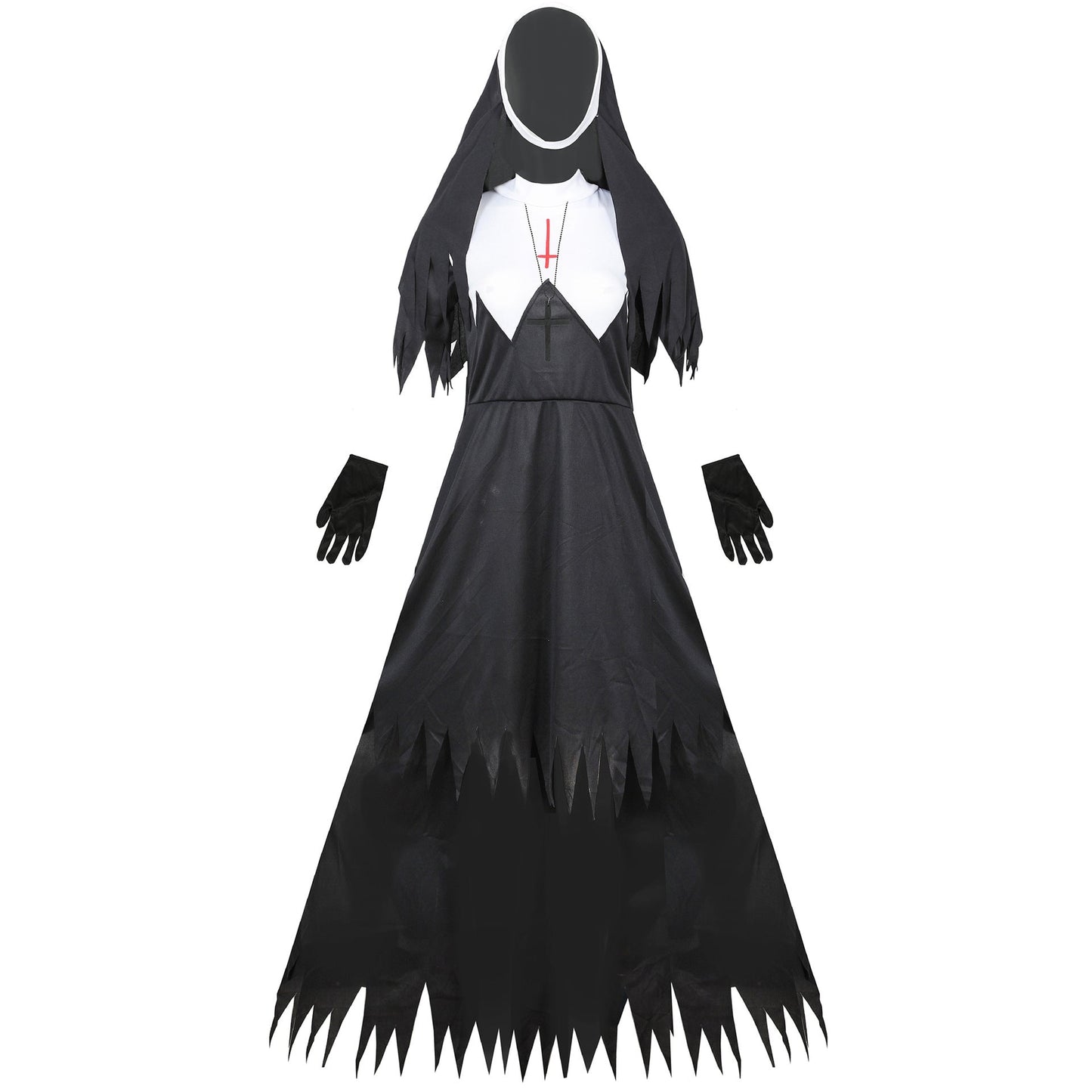 YESFASHION Women Halloween Nun Costume Cosplay