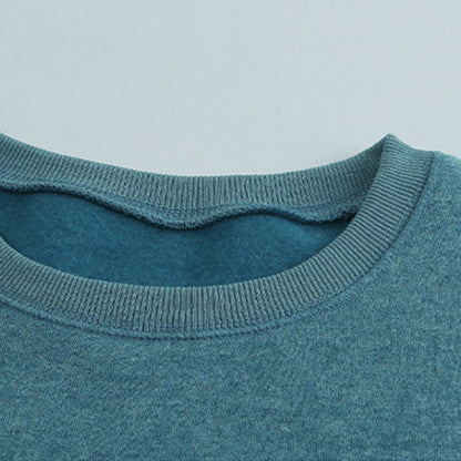 YESFASHION Women New Round Neck Long Sleeve Contrast Sweaters