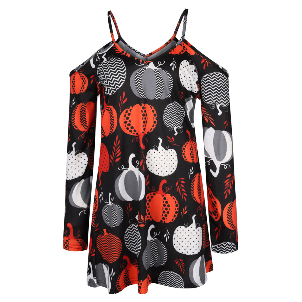 YESFASHION Halloween Women V-neck Loose Slip Dress