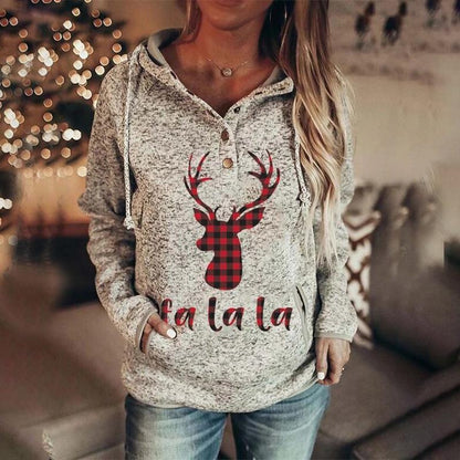 YESFASHION Christmas Lettering Hoodie Sweatshirts