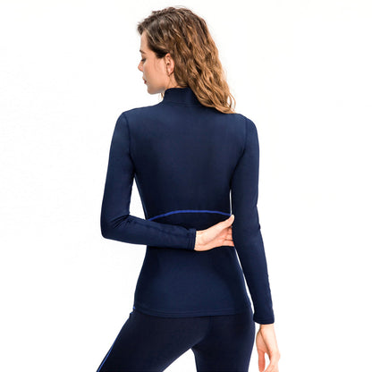 YESFASHION Women Running Slim Tops Half Zip Yoga Fleece Sweatshirts