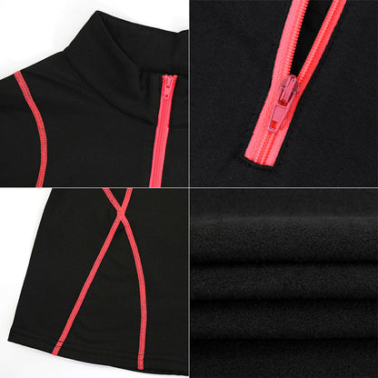 YESFASHION Women Running Slim Tops Half Zip Yoga Fleece Sweatshirts