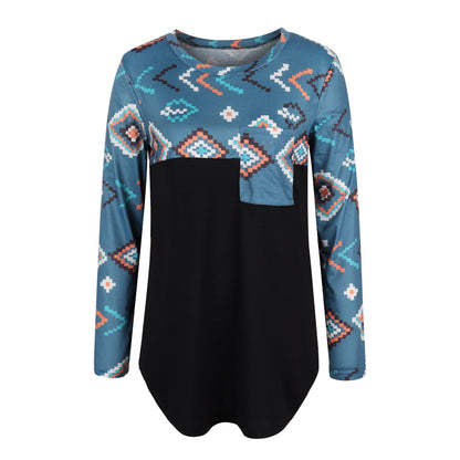 YESFASHION Women Loose Crew Neck Long Sleeve Tops T-shirt