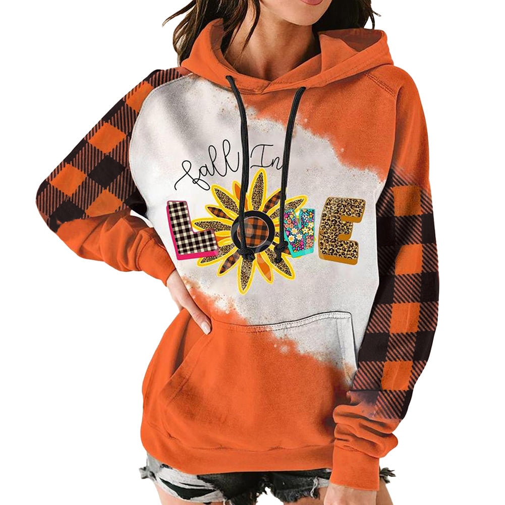 YESFASHION Women Loose Hooded Long Sleeve Sweatshirts