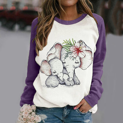 YESFASHION Women Casual Loose Long Sleeve Top T-shirt