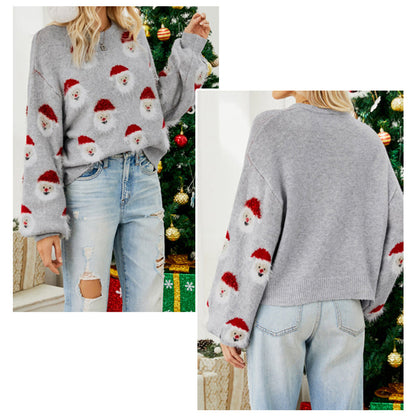 YESFASHION 88% Polyester 7% Acrylic 5% Nylon Santa Claus Sweaters