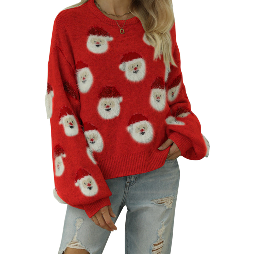 YESFASHION 88% Polyester 7% Acrylic 5% Nylon Santa Claus Sweaters