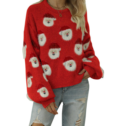 YESFASHION 88% Polyester 7% Acrylic 5% Nylon Santa Claus Sweaters