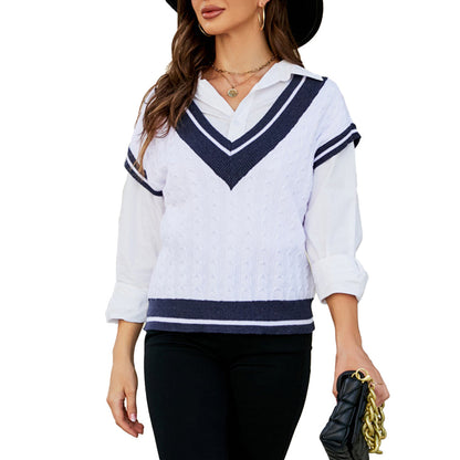 YESFASHION Layered Knit Vest