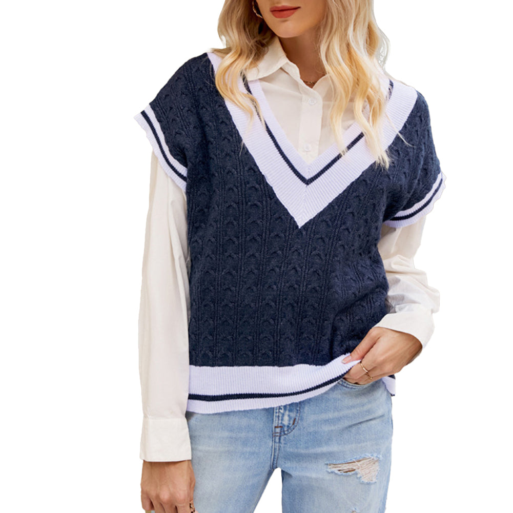 YESFASHION Layered Knit Vest