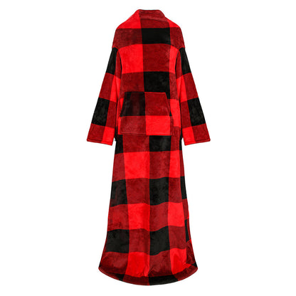 YESFASHION Lazy Tv Blanket Hooded Pullover Flange Lamb