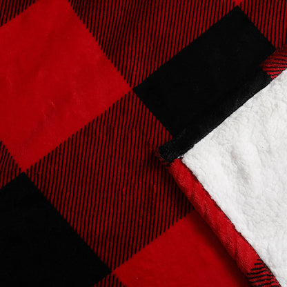 YESFASHION Lazy Tv Blanket Hooded Pullover Flange Lamb