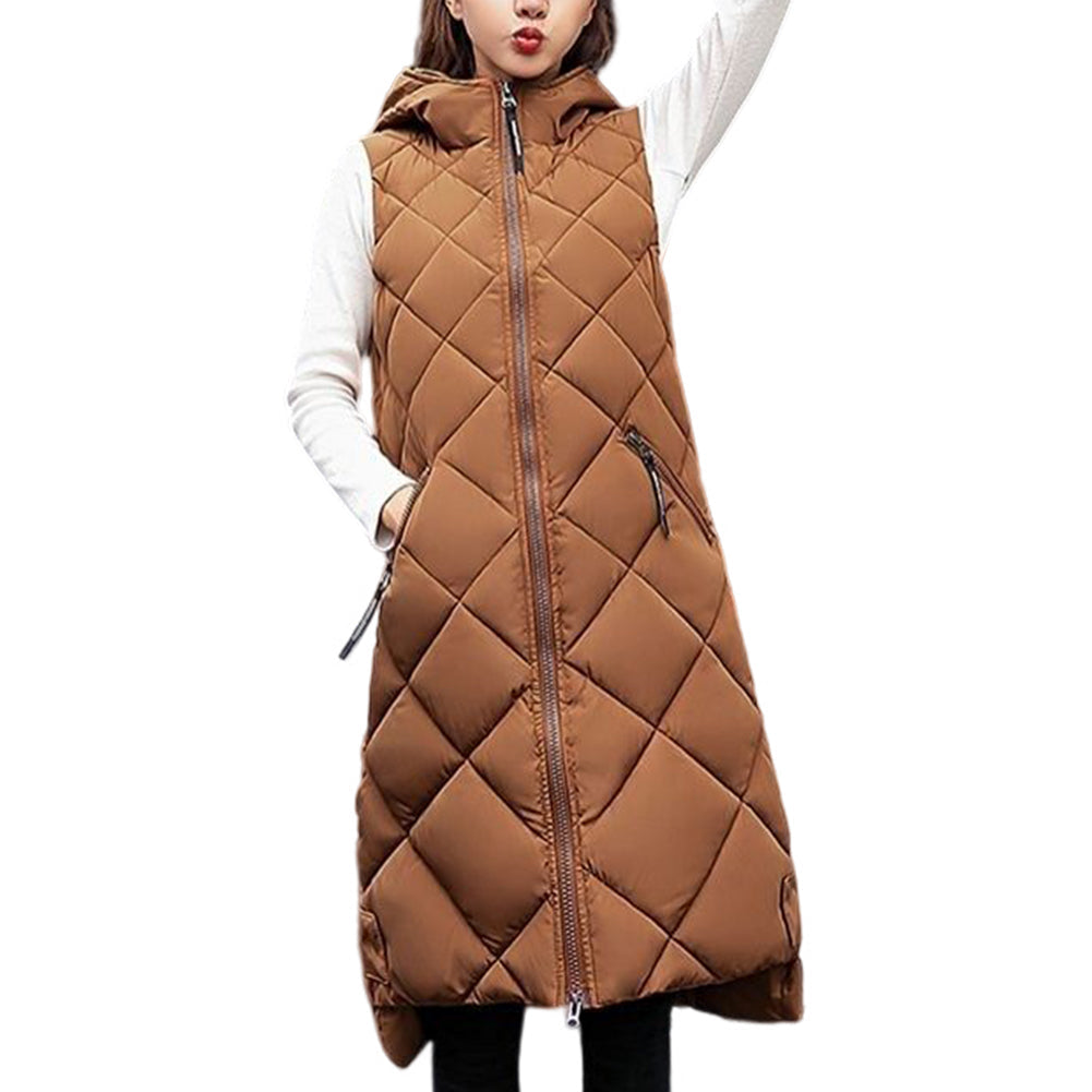 YESFASHION Women Mid-length Cotton Vest