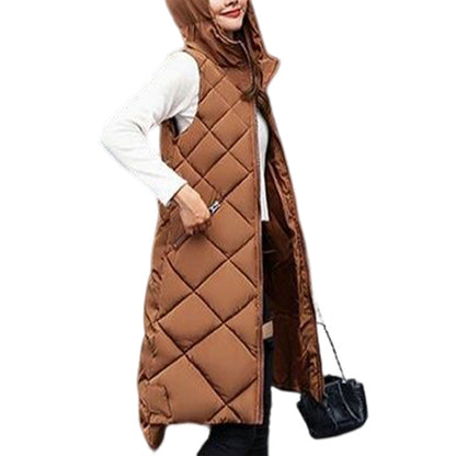 YESFASHION Women Mid-length Cotton Vest