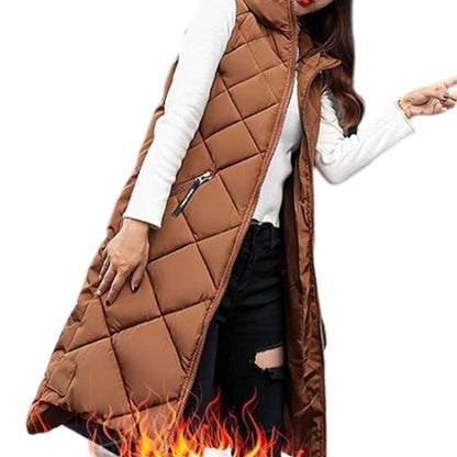 YESFASHION Women Mid-length Cotton Vest