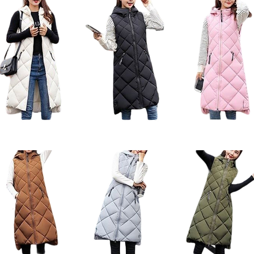 YESFASHION Women Mid-length Cotton Vest