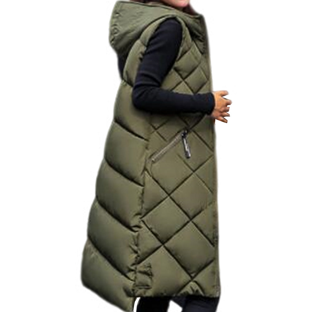 YESFASHION Women Mid-length Cotton Vest