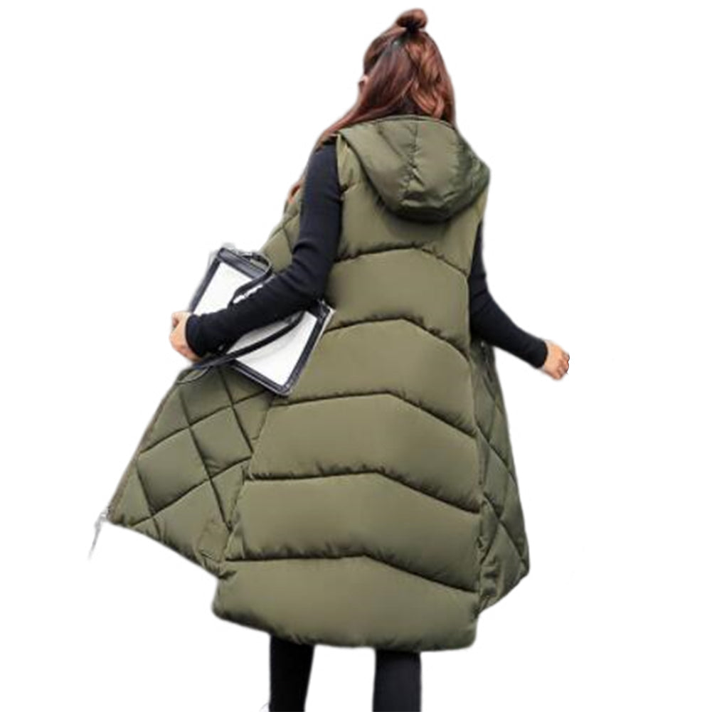 YESFASHION Women Mid-length Cotton Vest