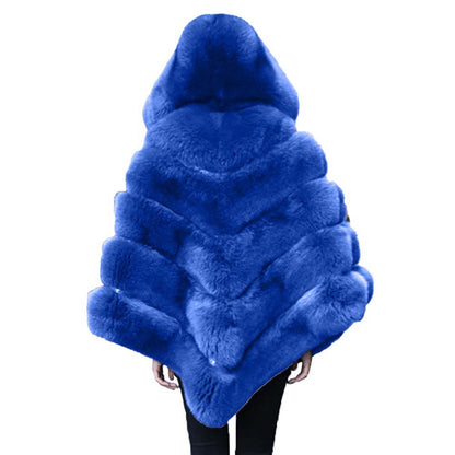 YESFASHION Solid Hooded Clothing Loose Coat Cape Coats