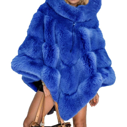 YESFASHION Solid Hooded Clothing Loose Coat Cape Coats