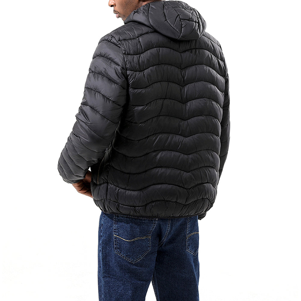 YESFASHION Men Cotton Plus Size Light Hooded Jacket Coats