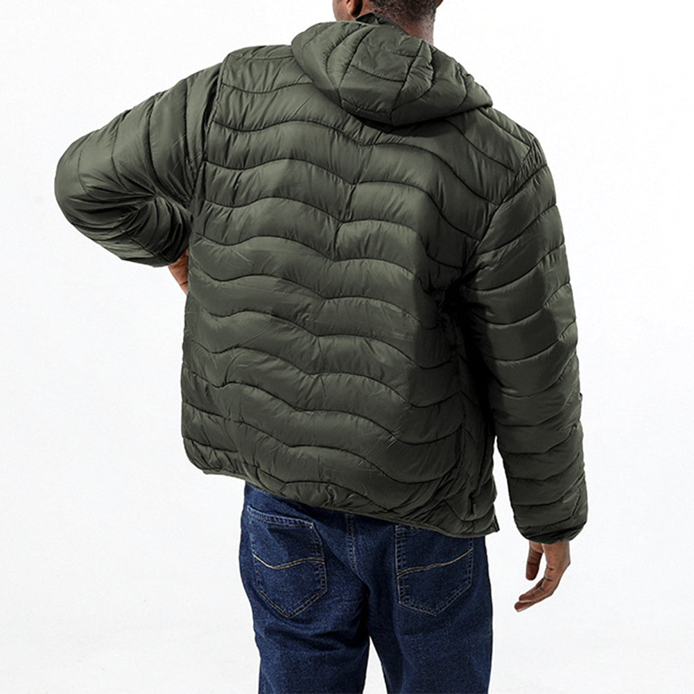 YESFASHION Men Cotton Plus Size Light Hooded Jacket Coats