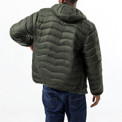 YESFASHION Men Cotton Plus Size Light Hooded Jacket Coats