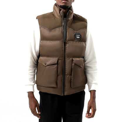 YESFASHION Plus Size Casual Bread Vest Jacket