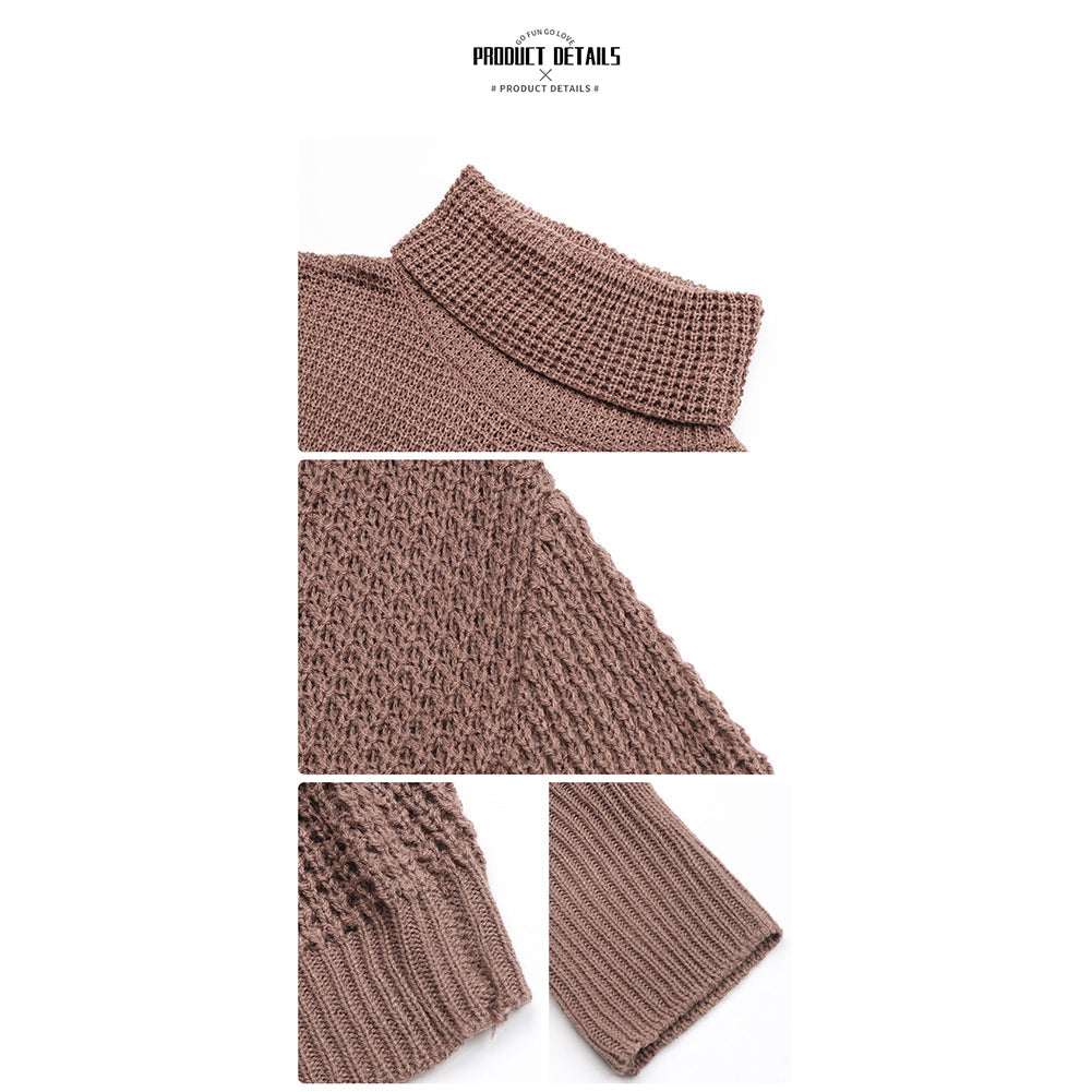 YESFASHION Fashion Long Sleeve Solid Turtleneck Dress Women