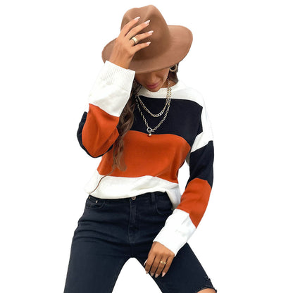 YESFASHION Casual Fashion Loose Panel Long Sleeve Sweaters