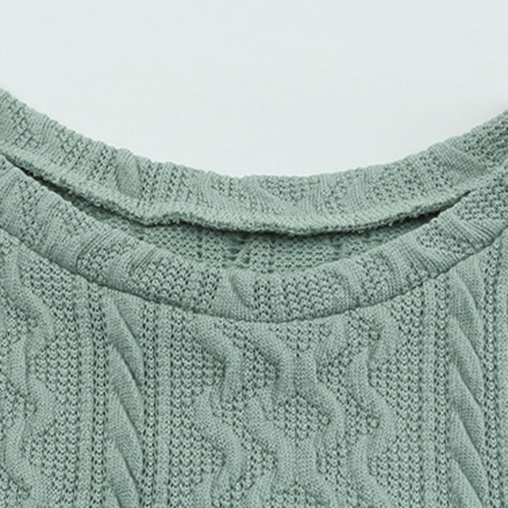 YESFASHION Round Neck Lamb Leg Sleeve Top Sweaters