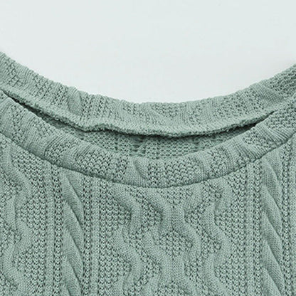 YESFASHION Round Neck Lamb Leg Sleeve Top Sweaters