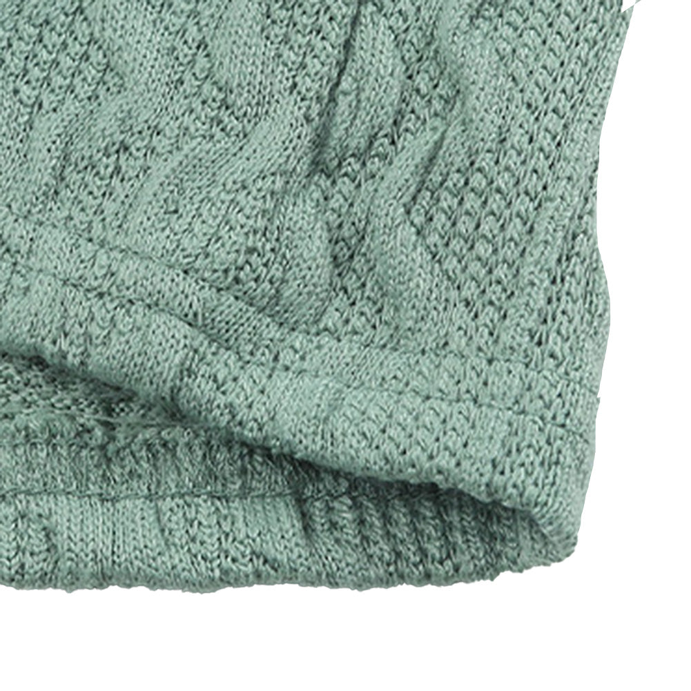 YESFASHION Round Neck Lamb Leg Sleeve Top Sweaters