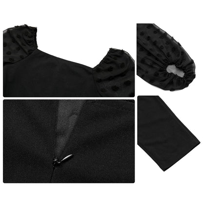 YESFASHION Women Temperament Long-sleeved Black Jumpsuit