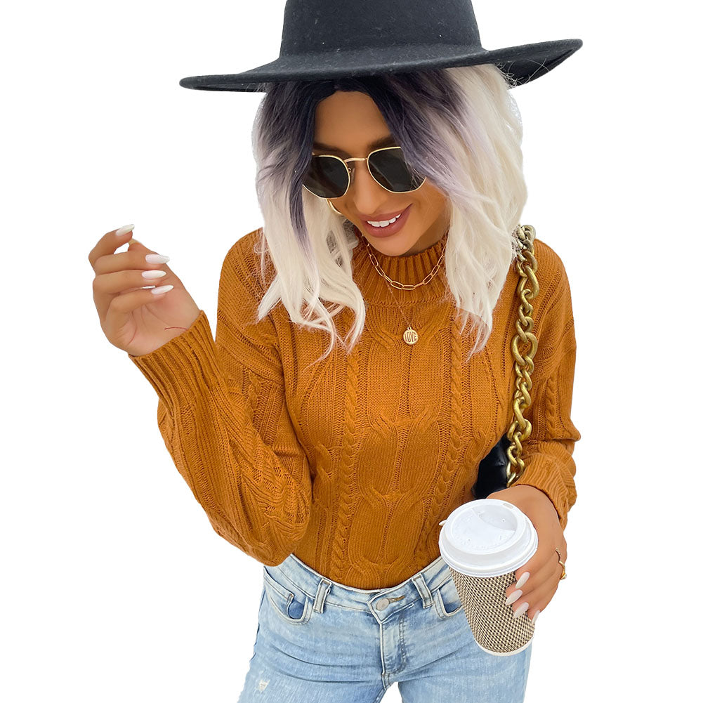 YESFASHION Casual Tops Solid Color Twist Women Sweaters